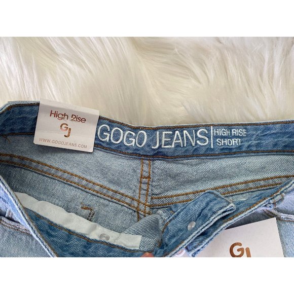 Gogo Jeans High Rise Distressed Destroyed Frayed Hem Shorts Sz 11/30‎ New w Tags - Picture 9 of 12